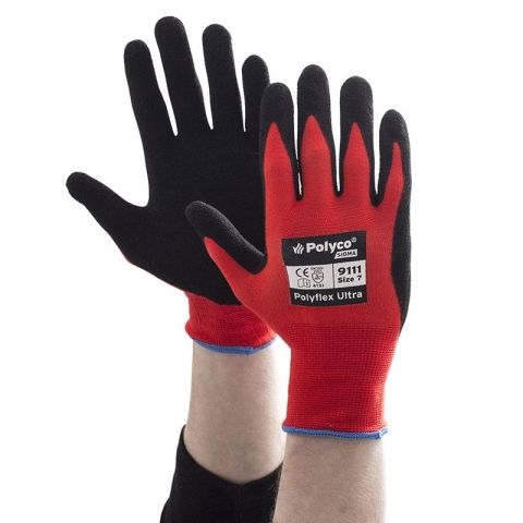 Polyco 9110-9115 Polyflex Ultra PU/Nitrile Palm Coated Gloves  (Pair)