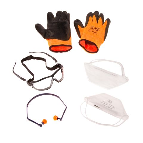 PPE Kit (Pyramex EGB1810ST/20ST V2G + 3M 1310 Earplugs + Traffiglove TG300)