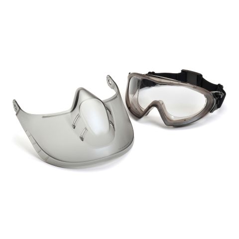Pyramex EGG504TSHIELD Capstone Shield Anti-Fog Goggles and Face Shield