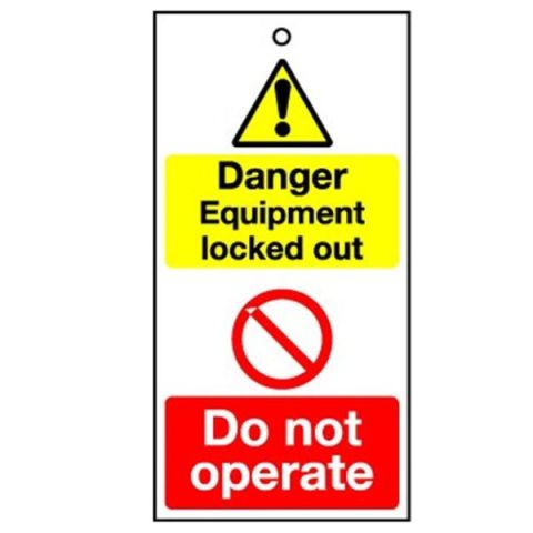 RPT32AR Tags Lockout Tags Danger Equipment Locked Out - Do Not Operate Pack Of 10