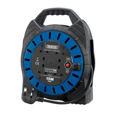 Draper 02127 Four Socket 15m Cable Reel 230V