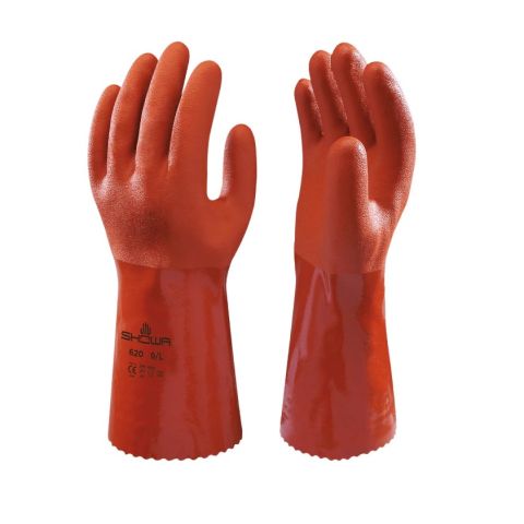 Showa 620 PVC Double-Dipped, Medium Weight Gauntlet Gloves