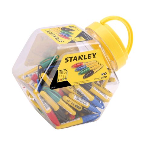 Stanley 1-47-329 Pocket-Size Fine Tip Marker Pens - 4 Colours (Pack of 72)