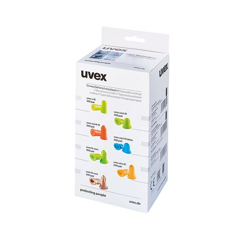 Uvex 2112-118 Hi-Com Uncorded Disposable Ear Plugs 24dB Refill Box of 300 Pairs