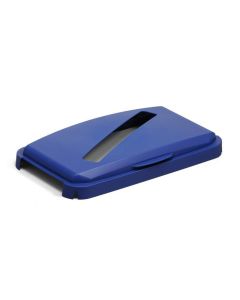 Durable 1800502 Durabin Hinged Blue Lid With Paper And Card Slot