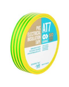 Advance Tape AT7 Green & Yellow Insulating PVC Tape 20m 