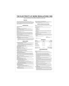 Allsigns Electricity At Work Regulations 1989 Poster 400mm x 600mm