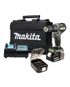 Makita DHP487FX3O 18v Cordless Brushless Combi Drill 1 x 3.0A/h Battery, Charger & Case (Olive Green)