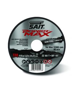 Sait 001543 POWER MAX Flat Zirconia Cutting Disc 115mm (Pack Of 20)