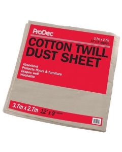 ProDec Cotton Twill Dust Sheet 12 x 9"