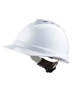 MSA V-Gard 500 White Non-Vented Safety Helmet with Fas-Trac Insert