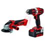 Einhell TE-TK 18/2 Li Kit 18V Cordless PXC Drill Driver + Angle Grinder (1 x 4.0 A/h)