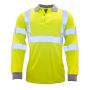 Click CFRHVPSLSAS Hi-Viz Flame Retardant Anti Static Long Sleeve Polo Shirt