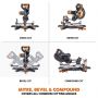 Evolution R255SMS-DB+ 255mm Double Bevel Sliding Mitre Saw 240v c/w Multi Material + Wood Blade