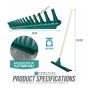 TDBS 104086 Plastic Rake Head With Wooden Handle 70cm