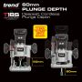 Trend T18S/R14K2 18V Cordless Brushless 1/4" Router Kit 2 x 4.0 a/h