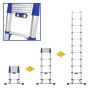 Werner 85032 Telescopic Soft Close Extension Ladder 3.2M 11 Rung + Stabiliser Bar