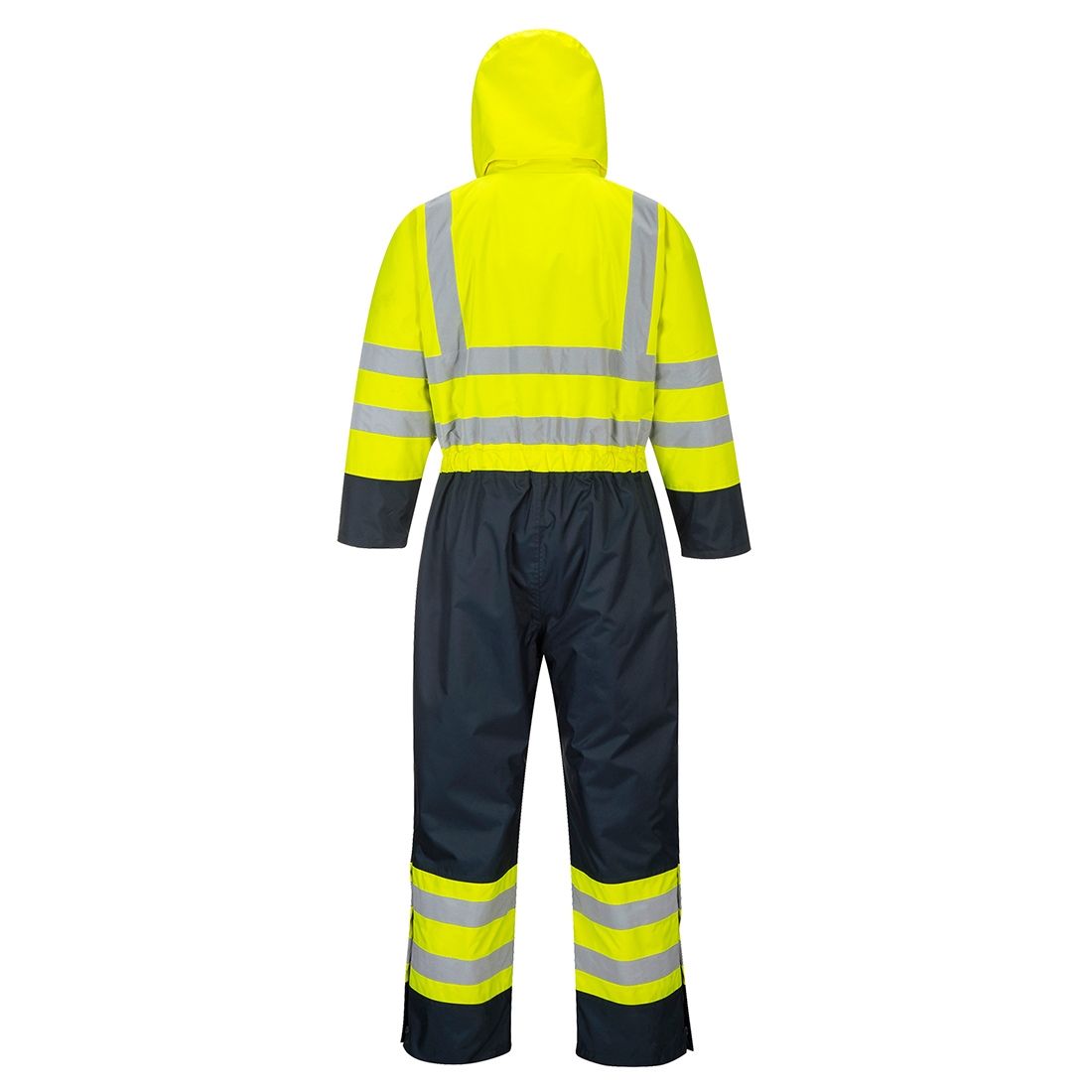 Hi Vis Visible Portwest Bib & braces Contrast Coverall Overall Reflective Yellow 