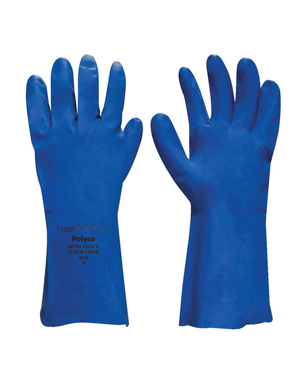 Polyco 925 Nitri Tech III químicos resistente guantes tamaño 8/tamaño mediano par único verde 