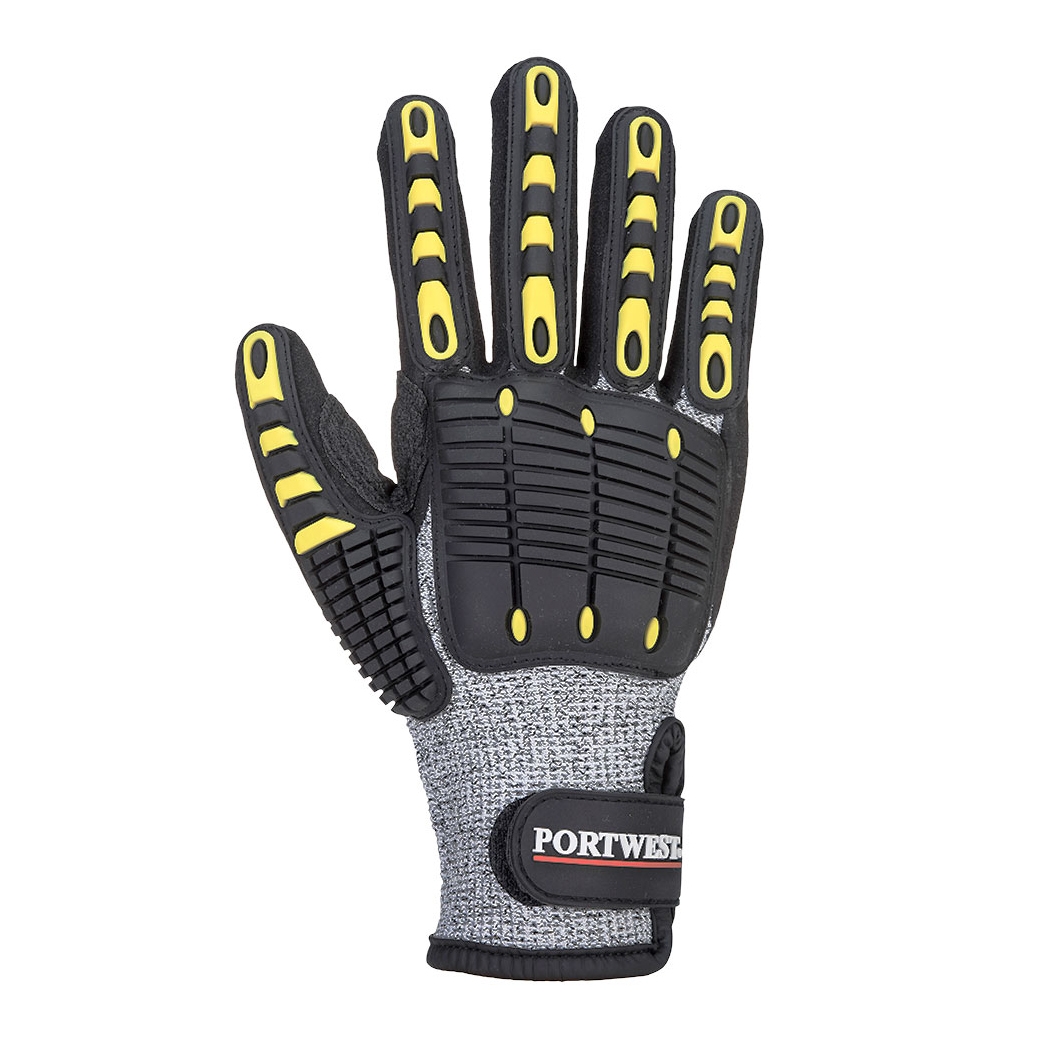Portwest A722 Anti-Impact Cut Resistant Gloves Cut Level C Grey/Black Size 10